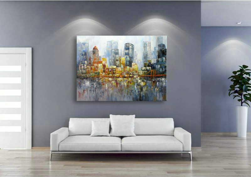 City New York Oil Painting On Canvas Wall Art for Living Room Bedroom Home Office Decorations